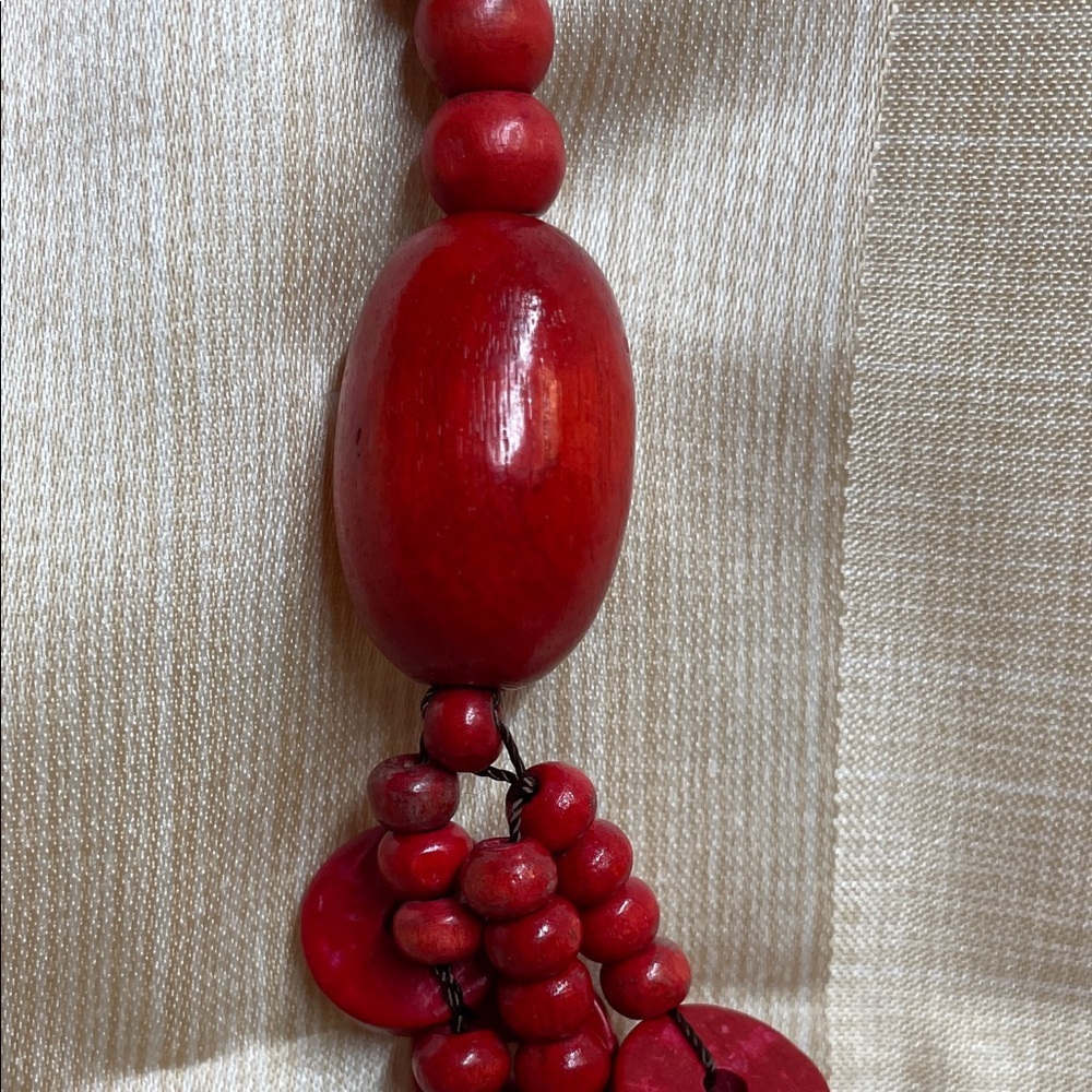 Paparazzi Bold Red Layered Necklace and Matching Earrings - Picture 4 of 5